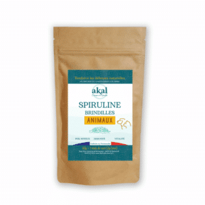 Spiruline pour chat Akal sachet 60g — artisanale, séchée en dessous de 42°C, produite en France, pour pelage brillant et vitalité du chat