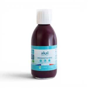 Phycocyanine Bio Française Akal 200ml — extraction à froid, C-phycocyanine 500mg, liquide non déshydratée, biodisponibilité maximale, format découverte, cultivée et extraite en France